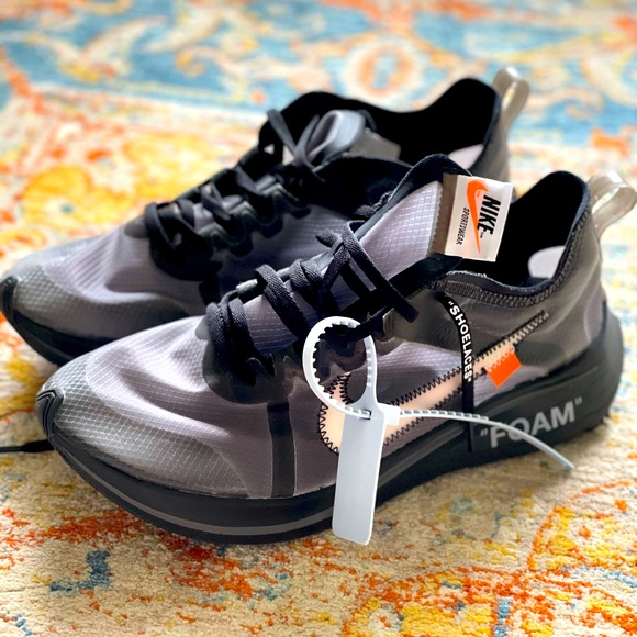 Nike Other - Nike Off-White Zoom Fly Black Silver Sneakers